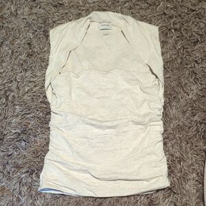 Aritzia Cream Contour Flourish Top